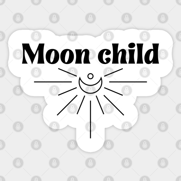 Moon Child with a crescent moon Sticker by Kahytal